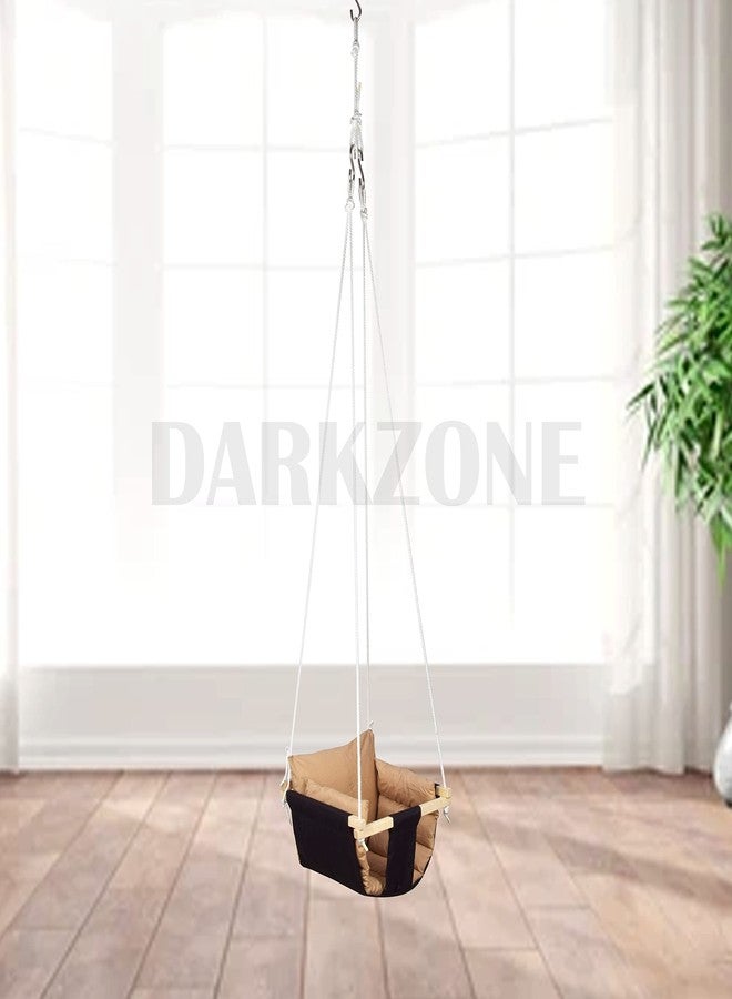 DARKZONE Swing Jhula for Kids Baby's Children Folding and Washable 0-8 Years Garden Jhula for Babies for Indoor Outdoor - Black - Image 2